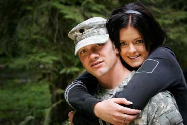 Young military couple