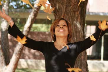 Women falling leaves