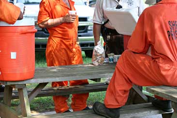 Inmates on break